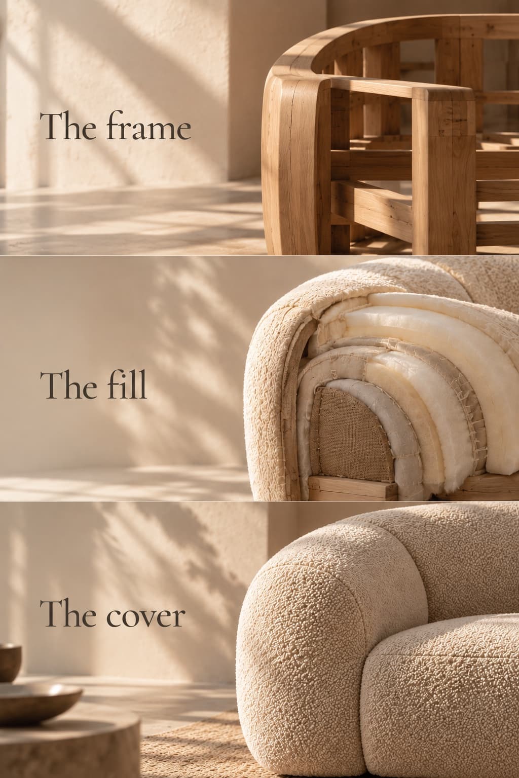 The frame, the fill, the cover